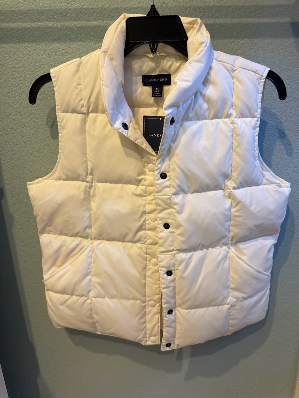 NWT Lands' End Ivory Quilted Puff Vest